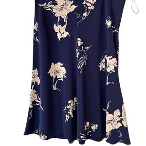 Ralph Lauren Blue Cream Midi A-Line skirt